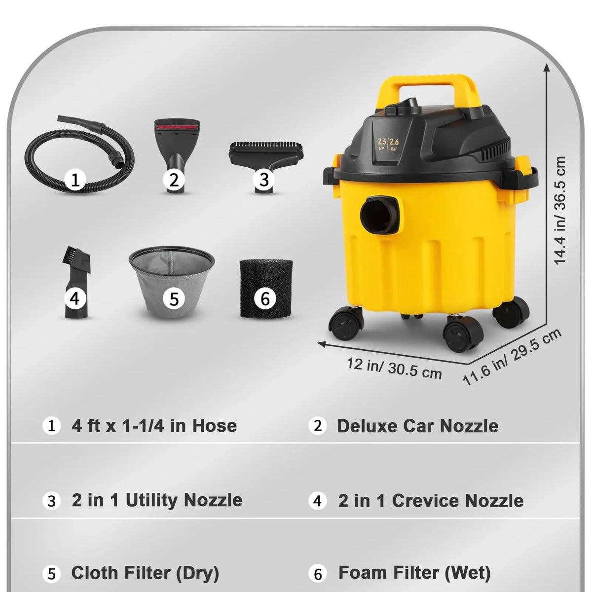 SucceBuy Portable Wet Dry Shop Vac — product view 2