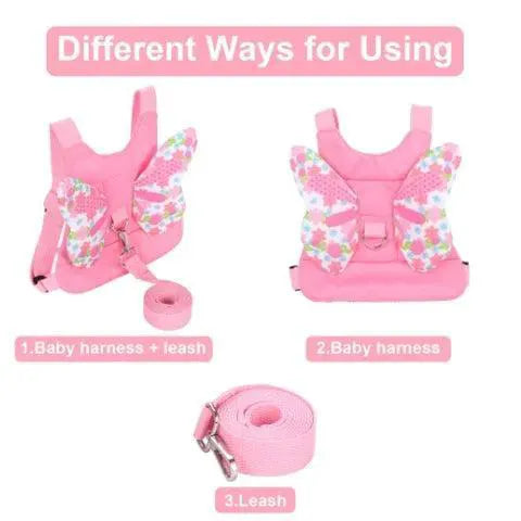 Toddler Leash Safety Backpack Pink Anti Loss Traction Rope