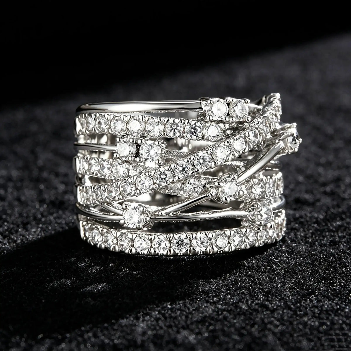 Layered Starry Sky Moissanite Ring — product image 4