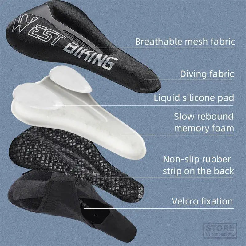 Comfortable Gel Memory Foam Bicycle Seat Cover 6 Colors