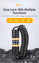 Portable Anti Theft Cable Lock For Helmets And Bikes