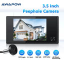 Awapow Door Peephole Camera 3.5 Inch LCD No WiFi 120 Degree Field of View