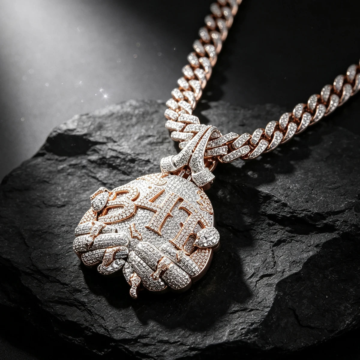 Iced Out Round D Number