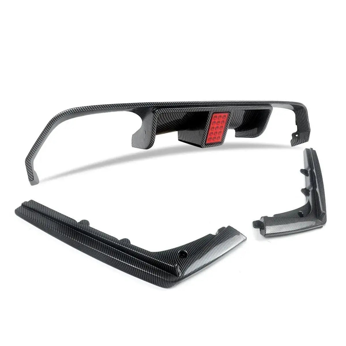 Carbon Fiber Look Rear Diffuser Lip With Light For BMW M3 M4