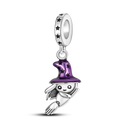 Silver Plated Purple Charm Flower