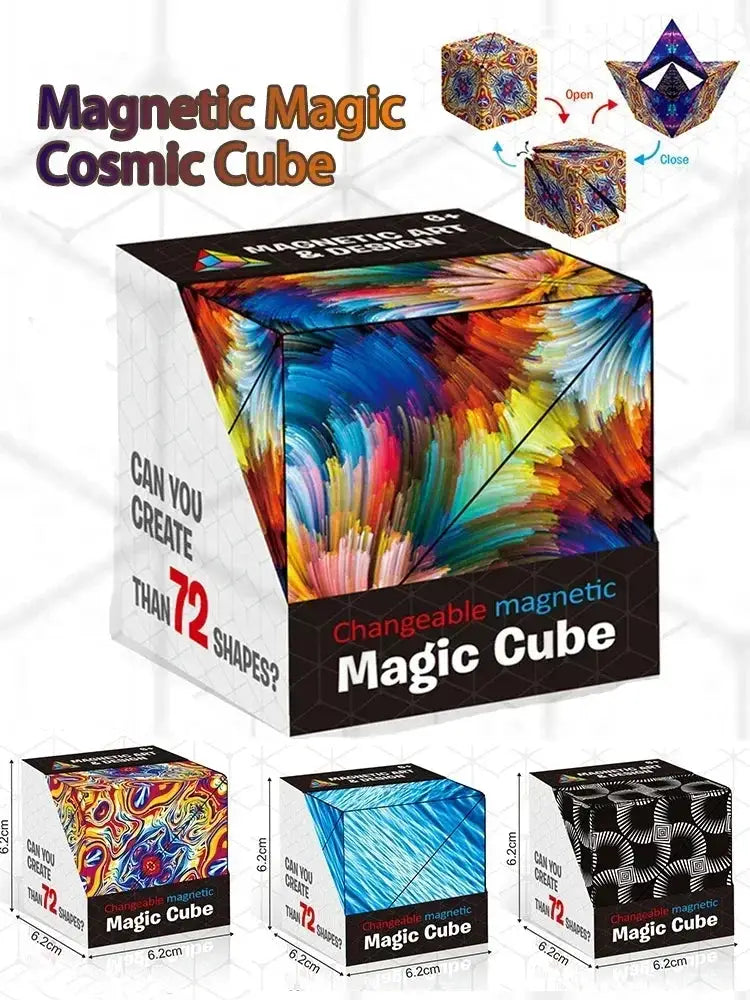 Geometric Magnetic Magic Cube Fidget Toy Stress Relief