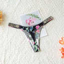 Neon Rhinestone Embellished G-String Lingerie Sensuous Glamour