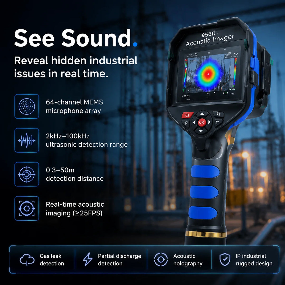Gas Leak Detector Acoustic Camera Industrial Sound MEMS Partial — product view 5