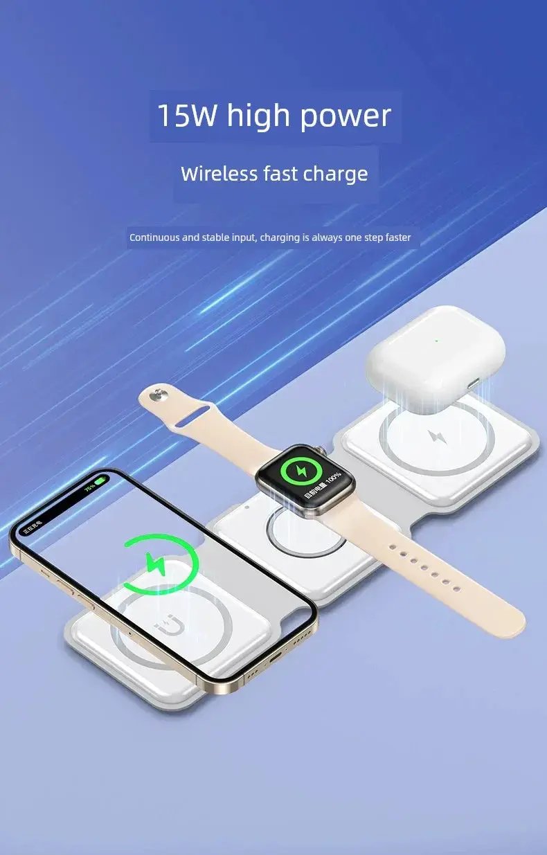 Three In One Wireless Charger For iPhone And Apple Watch