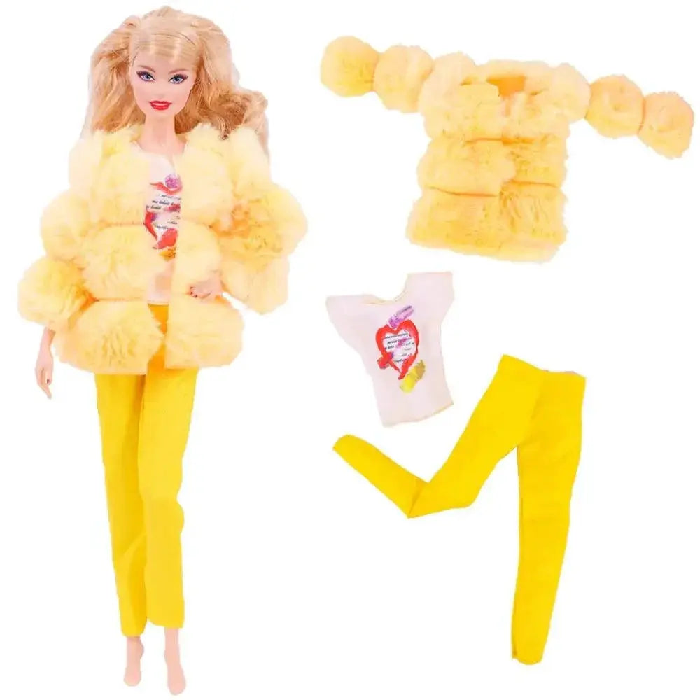 Barbie Doll Fashion Set Chic Coat and Dress for Dolls
