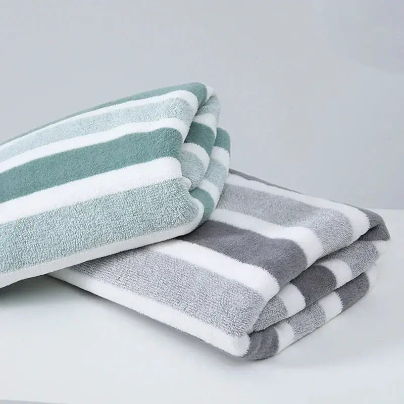 Striped Pattern Towel Set Soft Hand Towels Bath Towels