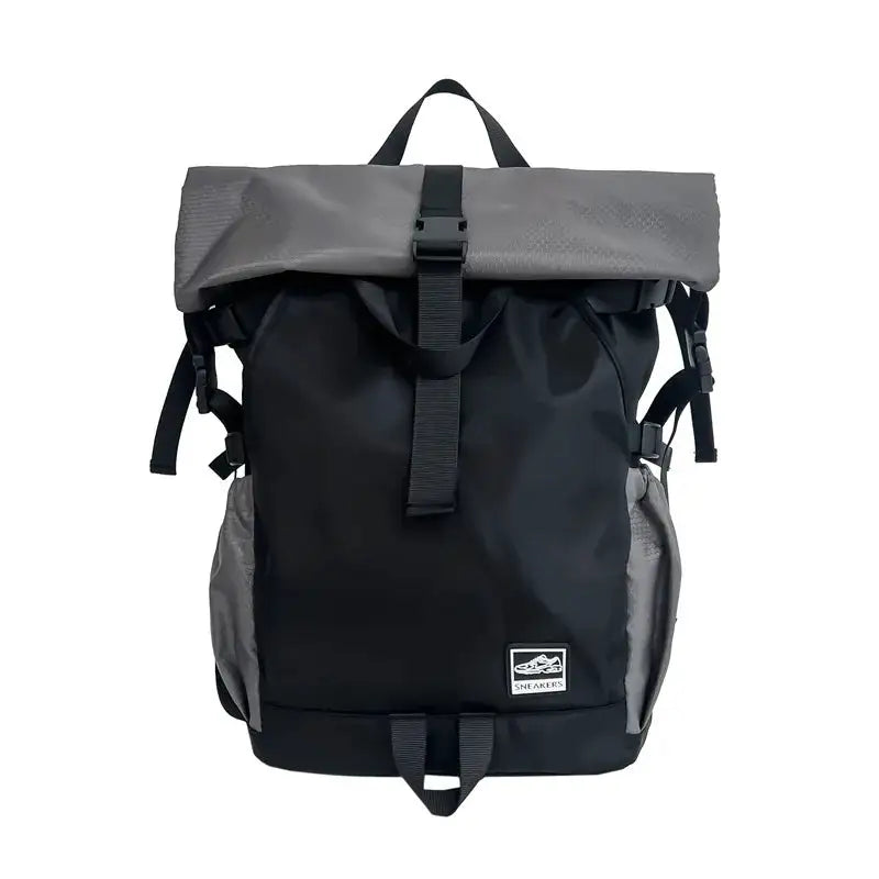 Trendy Roll Top Backpack Casual Travel Gym Sports Shoe Storage Luggage Backpack Men's Fashion School
