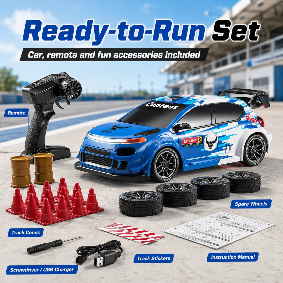 ZNLYRION : Scale RC Drift Car With Replaceable Racing Drift — product view 5