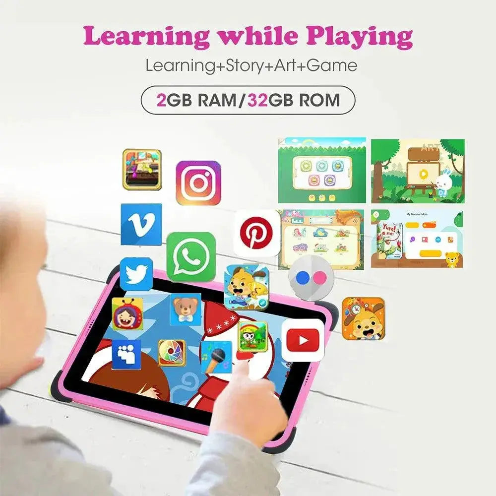 7 Inch Kids Android Tablet With HD Display And 32GB Storage