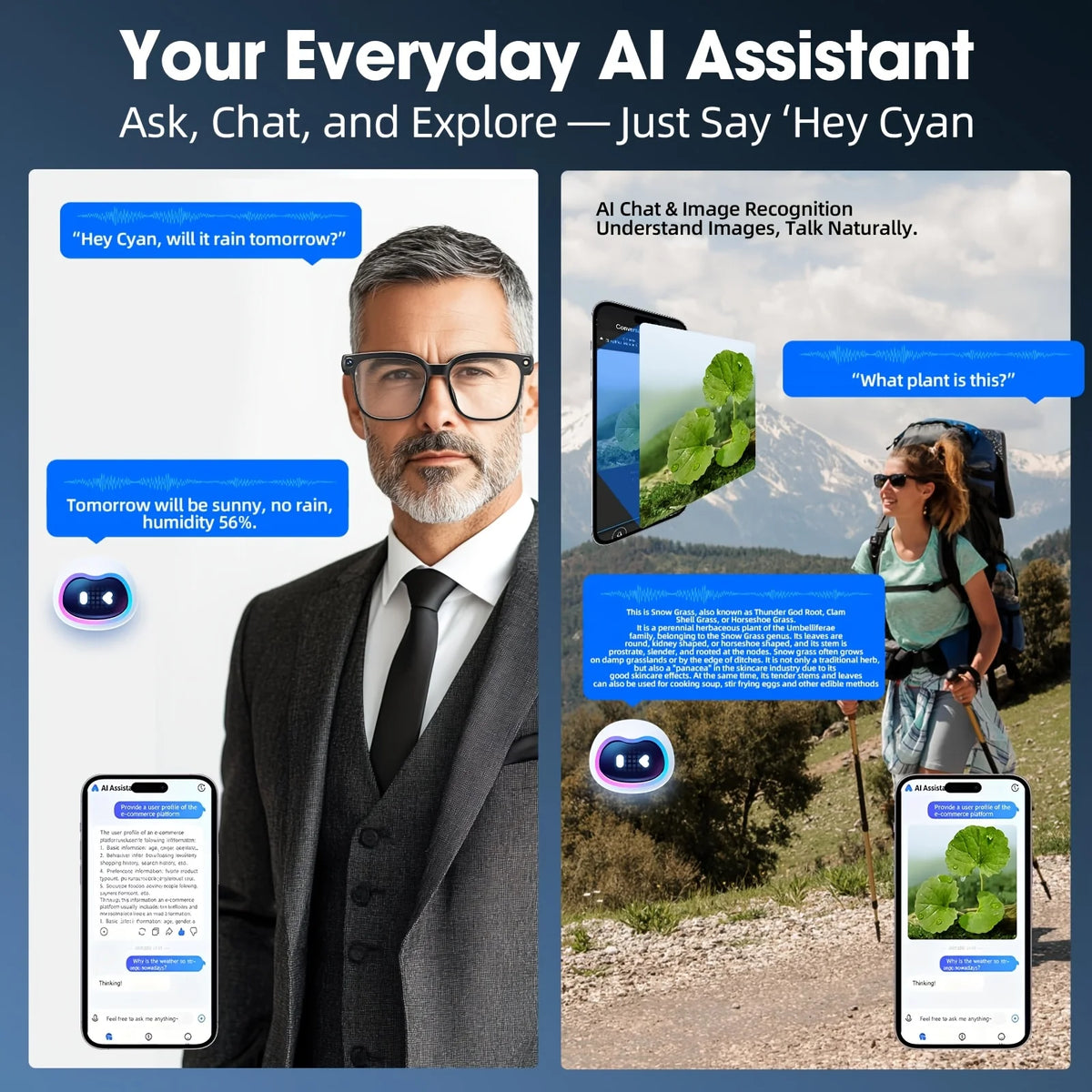 Smart camera glasses 8-megapixel HD