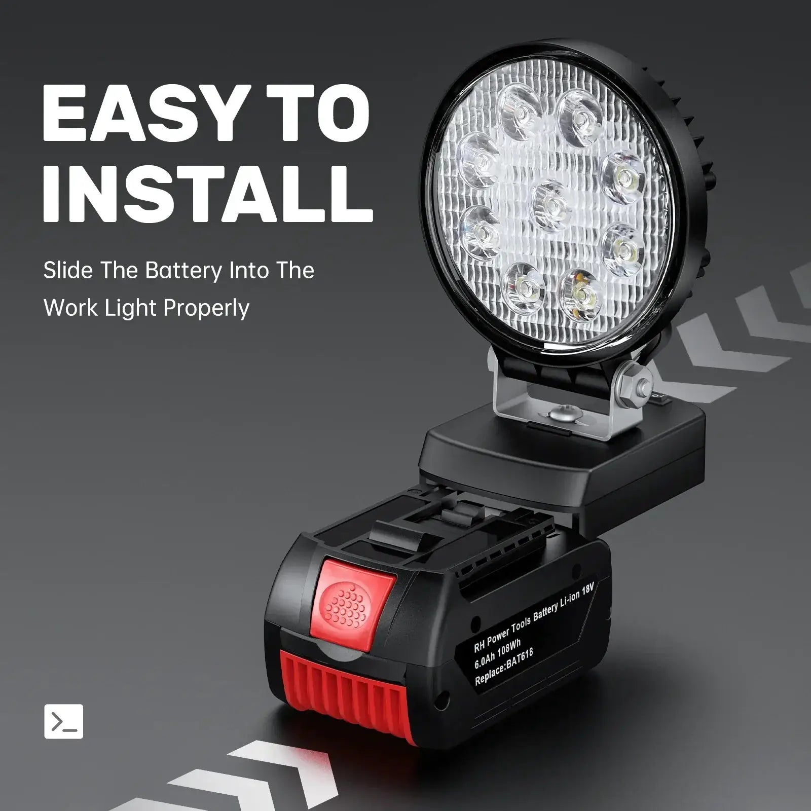 Portable LED Work Light Battery Free Spotlight Outdoors