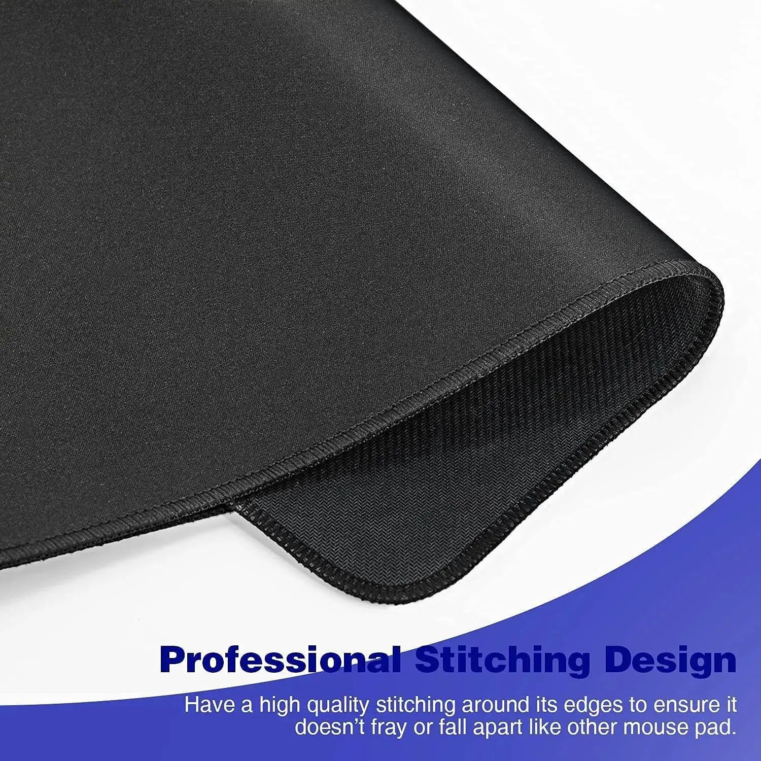 Black Gaming Mouse Pad With Anti Slip Base Desk Mat