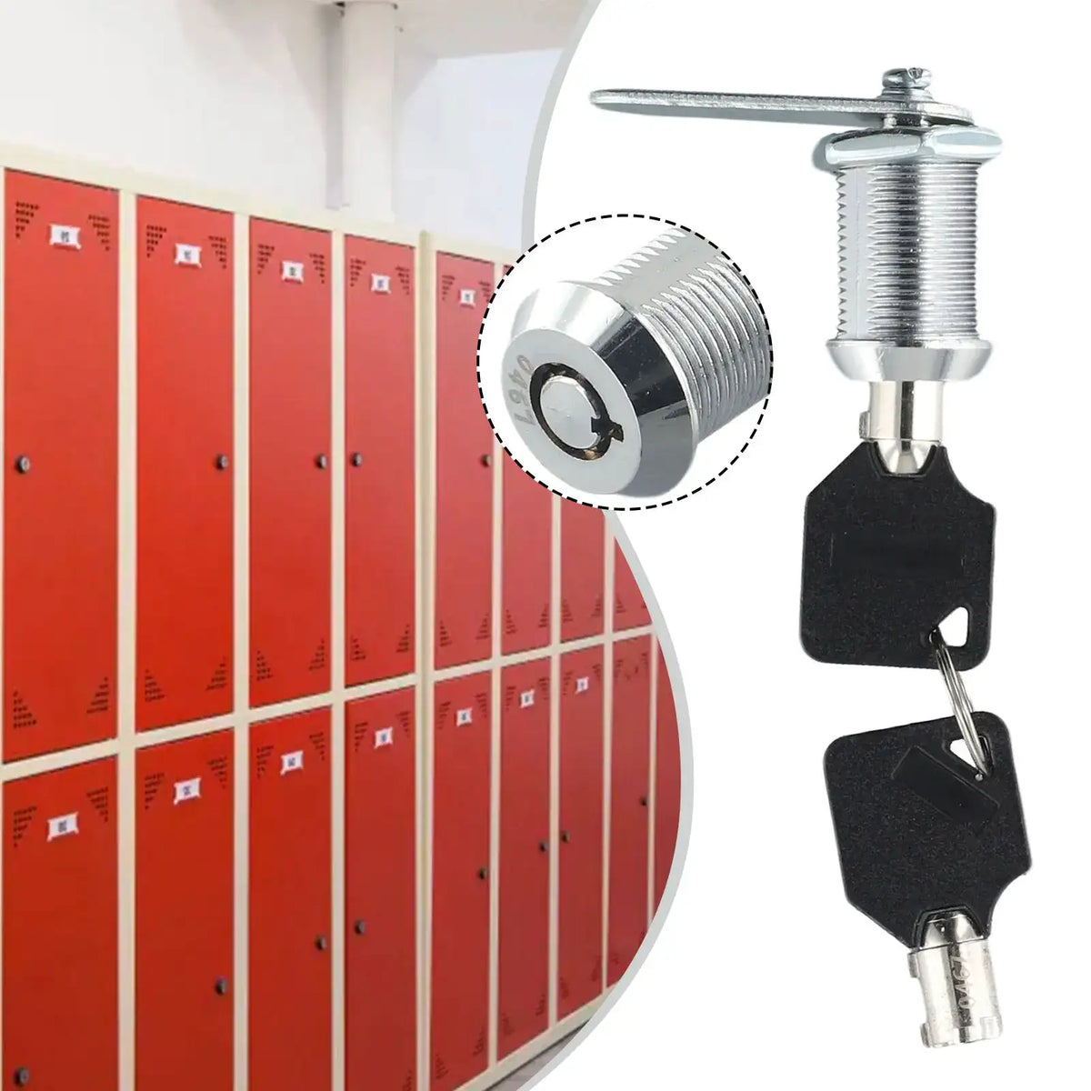 Closing Lever Mailbox Lock Box Locker Cabinet Mail Cam Lock Cylinder Cabinet Locker Door Cupboard Bright Chrome