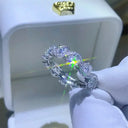 Sterling Silver Moissanite Wavy Ring