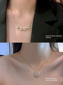 Four-Leaf Clover Foldable Sterling Silver Clavicle Chain