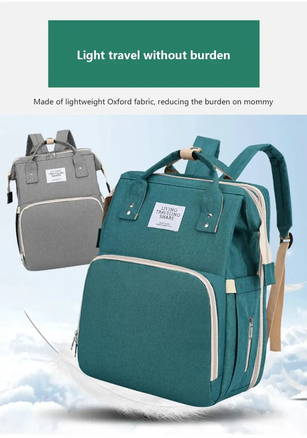 Diaper Backpack With Portable Crib Bed — product view 18