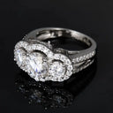 Round Moissanite Ring in Sterling Silver Stone