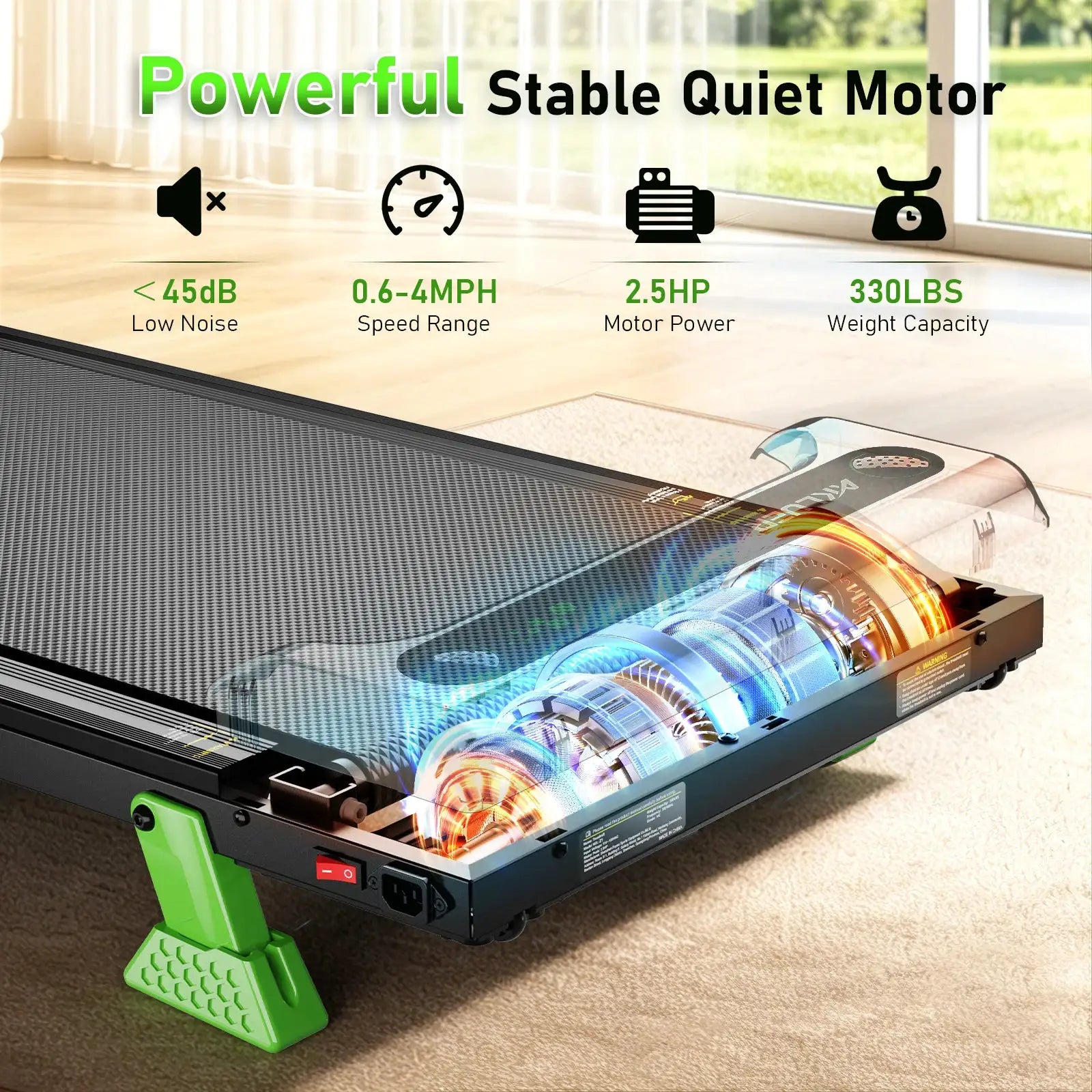 Akluer Walking Pad, Under Desk Treadmill with Incline for Home Office 2.5HP Portable Walking Treadmill with 300 Lbs Weight Capacity Walking Machine, Remote Control, LED Display