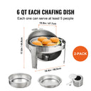 SucceBuy Roll Top Chafing Dish Buffet Set Qt Pack Stainless