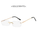 Unisex Rimless Rectangle Sunglasses with UV400 Protection