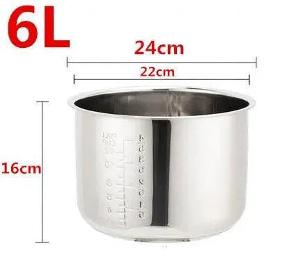 Rice Cooker Pot Replacement 304 Stainless Steel Nonstick 5L