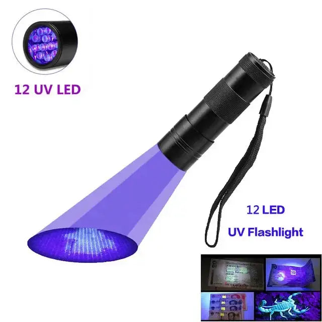 9/12/21/51 LED Protable UV Flashlight Black Light Ultraviolet Torch Blacklight Detector for Dog Urine Pet Stain and Bed Bug