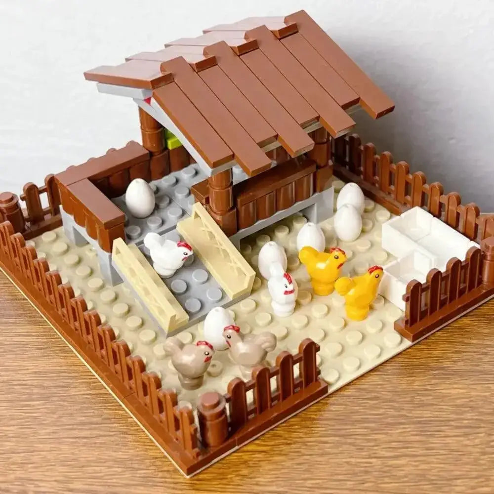 City Farm Animals Building Blocks Hen House Gift Set