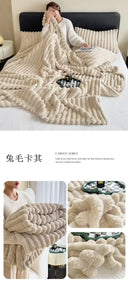 Soft Rabbit Plush Sofa Blanket for Home