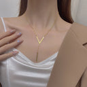 SUMENG New V-shaped Long Sexy Gold Chain Necklace Choker