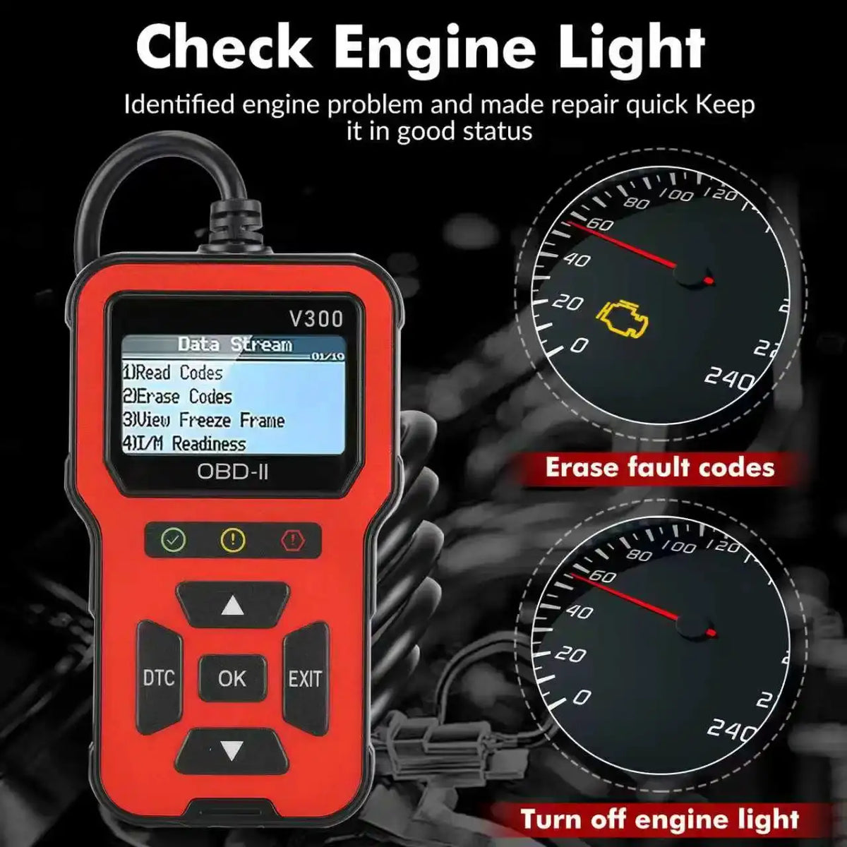 V300 OBD2 Scanner Auto Car Diagnostic Tool with Color Screen ABS ECU ODB2 Auto Scanner Vehicle Diagnostic Tool