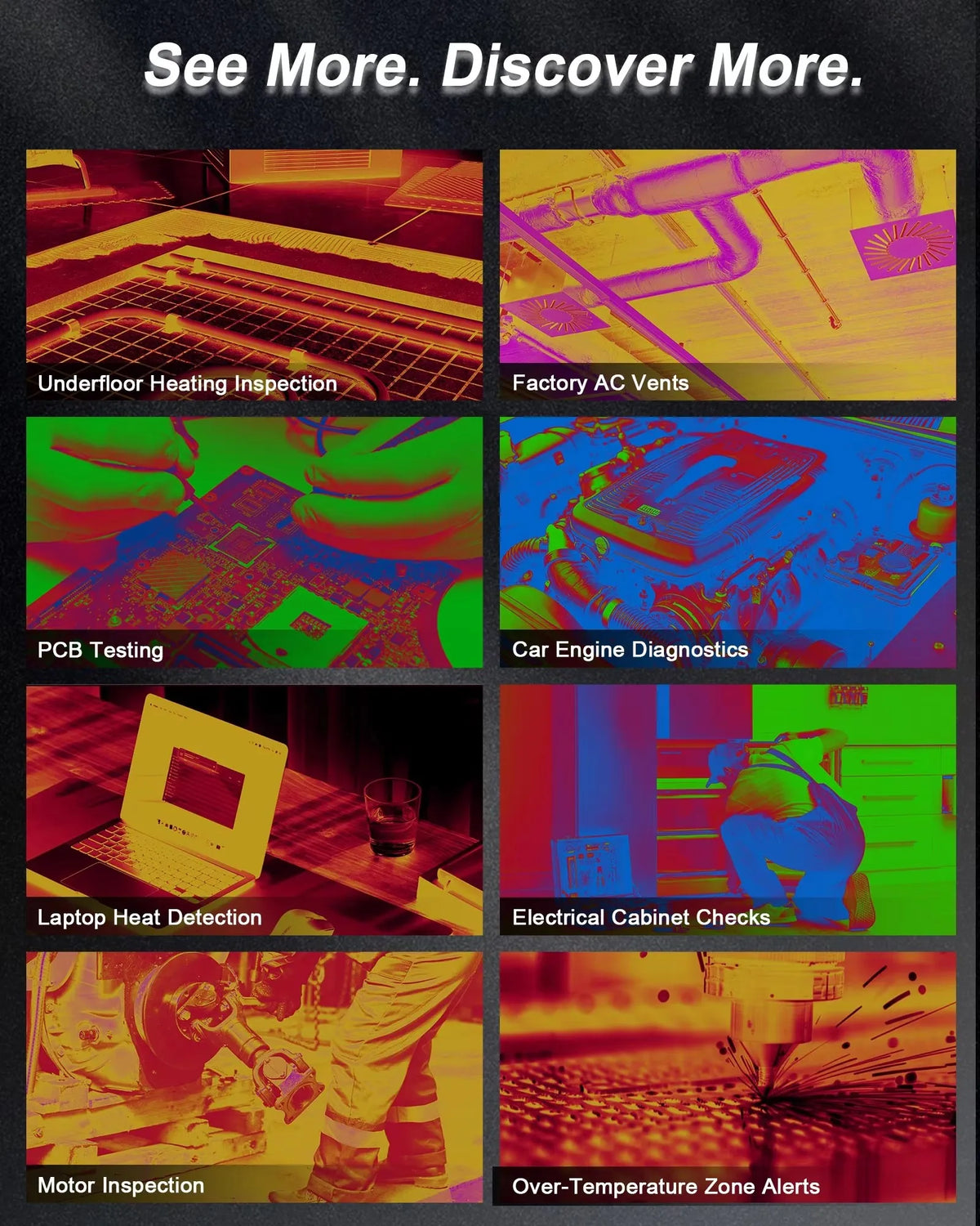 Thermal Camera for Phone 96x96 IR, 240x240 Super Res, -20~600°C, USB-C Android/iOS, 15 Palettes, 40mK, Manual Focus