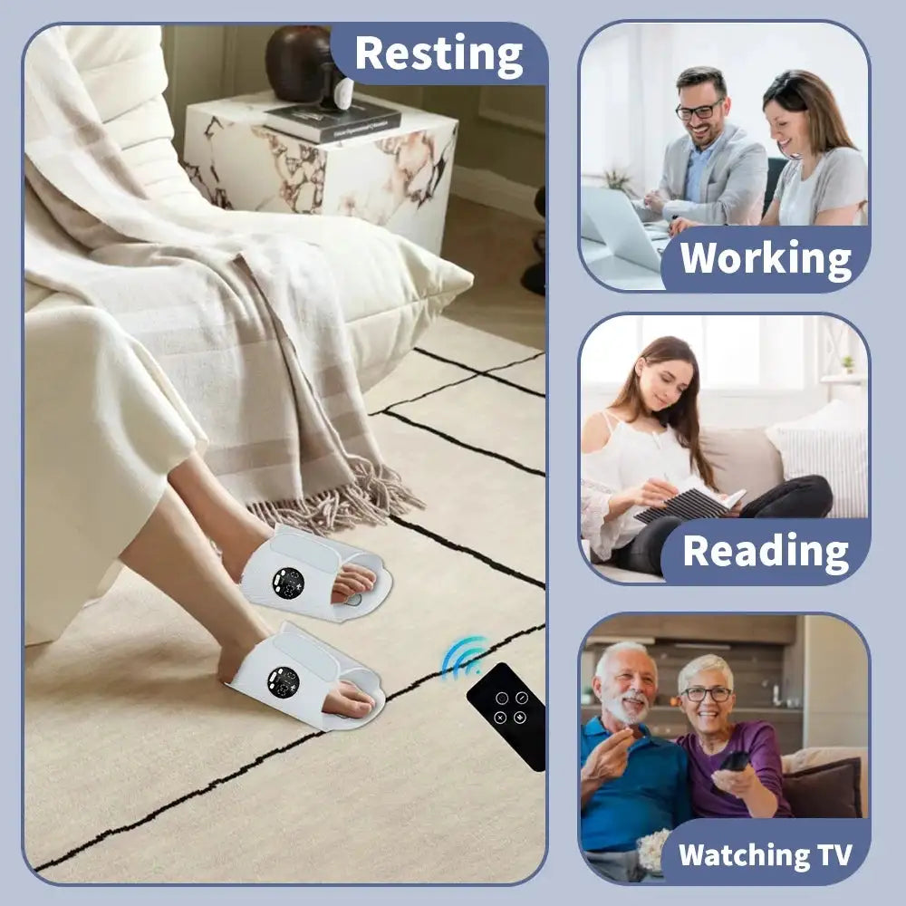 Smart Foot Massager EMS TENS Pulse Device for Athlete Recovery Daily Stress Relief Care Machine Home Spa Use Lightweight