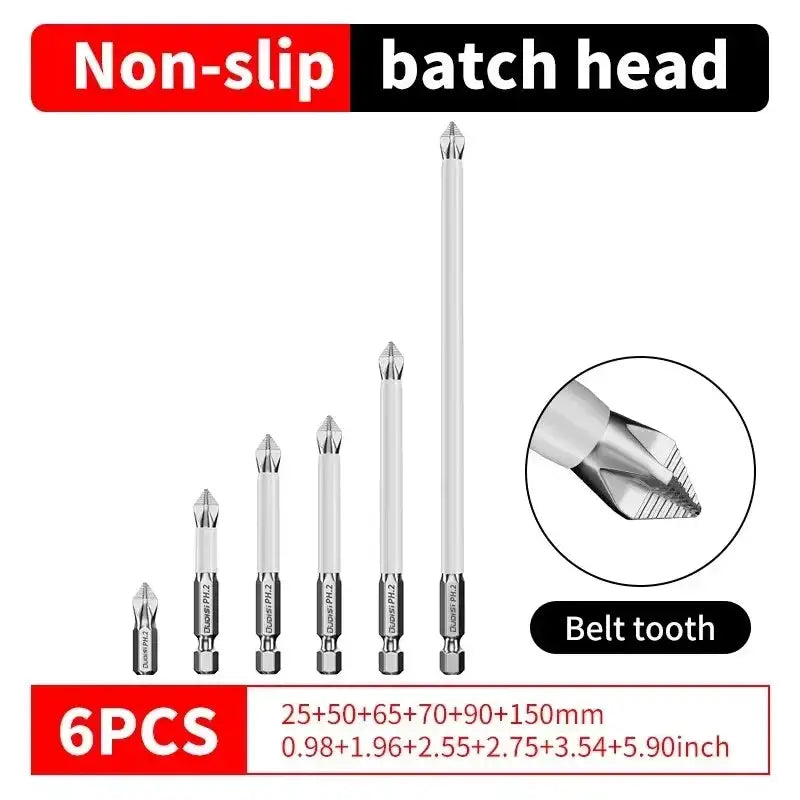6 Piece Non Slip Magnetic Electric Screwdriver Set