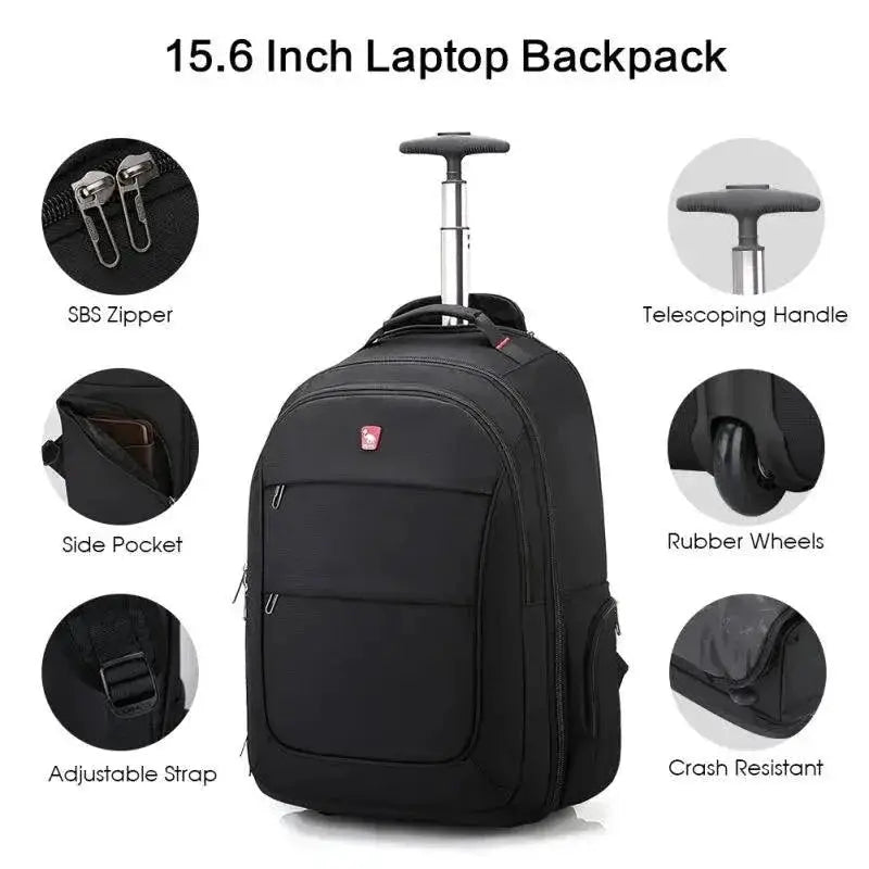 OIWAS Rolling Backpack Trolley Bag Travel Gym Gear