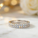 Moissanite Ring in Sterling Silver Pave