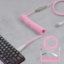 Coiled Cable Wire Type C USB Aviator for Mechanical Keyboards