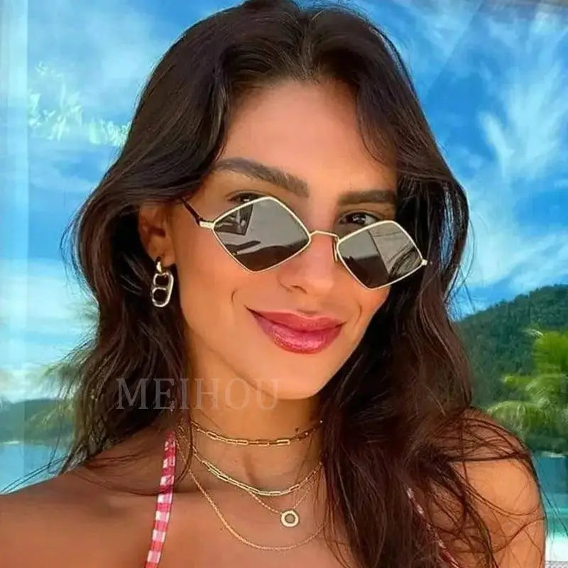 Retro Polygonal Sunglasses for Women UV400 Protection