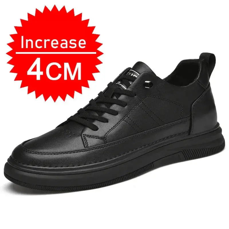 Casual Men Elevator Shoes Height Increase 6cm White Black