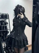 Elegant Gothic Lace Dress for Women Gala