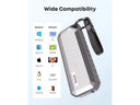 Nusyn NVMe & SATA SSD Enclosure, USB-C Waterproof Dustproof Zinc Alloy Case, Supports M Key/B+M Key PCIe Up to