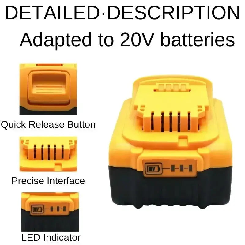 High Capacity 6000mAh 20V Battery For Tools Upgrade