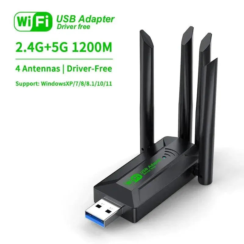 1200Mbps Dual Band USB WiFi Adapter 2 4GHz 5GHz Dongle