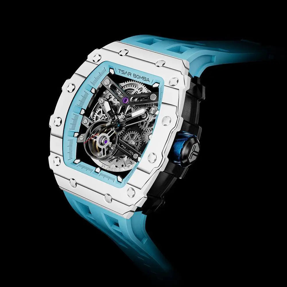 Tsar Bomba Carbon Fiber Luxury Mens Watch Elegant Timepiece
