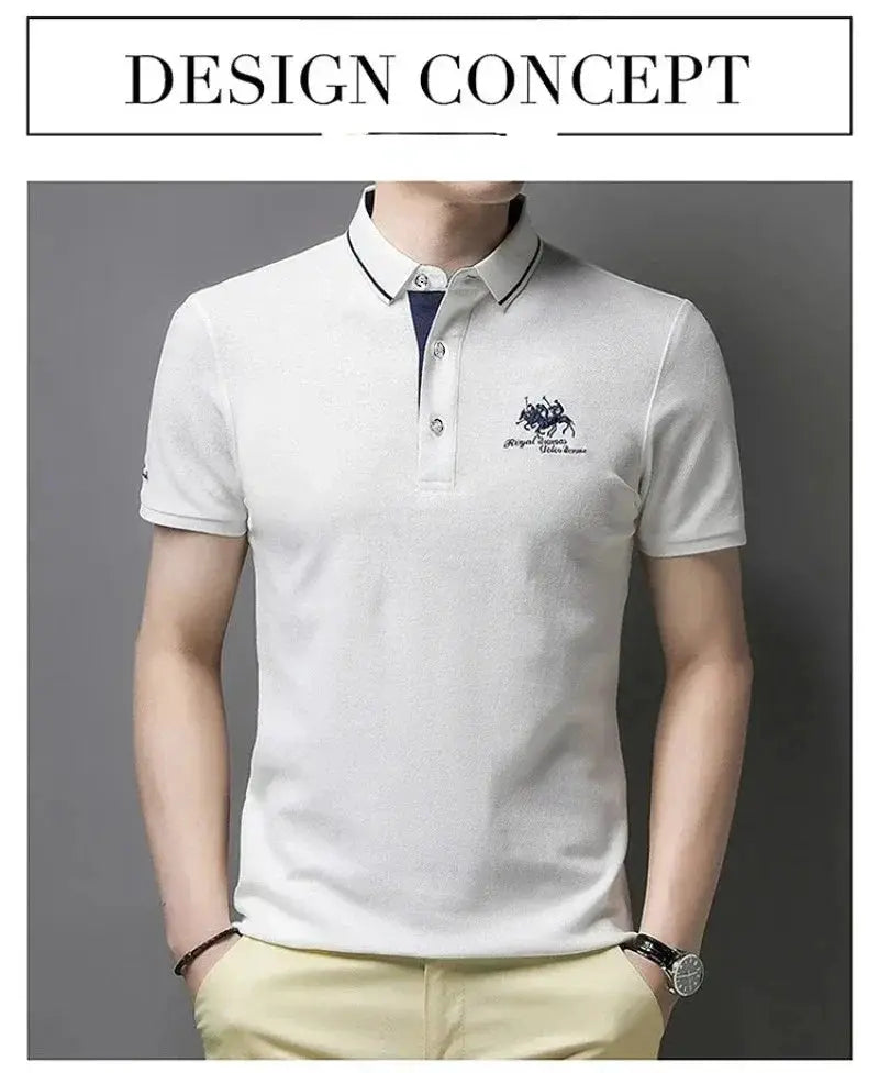 New Summer Korean Embroidered Polo Shirt For Men Luxury Top