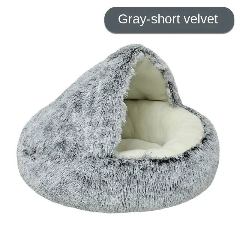 Calming SelfWarming Pet Bed for Cats — Gray-Short velvet